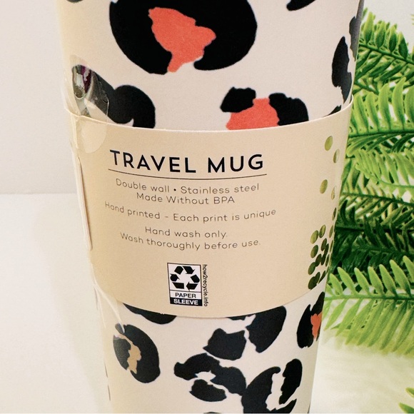 Modern Expressions Leopard Stainless Steel 17 oz Travel Coffee Tea Mug NWT - Picture 6 of 10